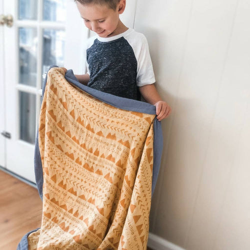 Catholic Luxury Double Sided Muslin Blanket - Faith Moves Mountains