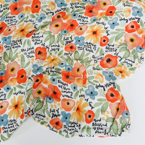 Watercolor Hail Mary Muslin Blanket Swaddle