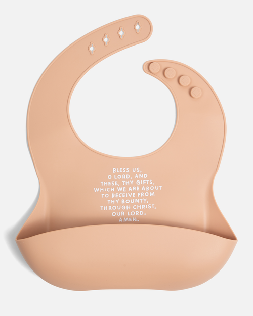 Meal Blessing Silicone Bib: Powder Blue