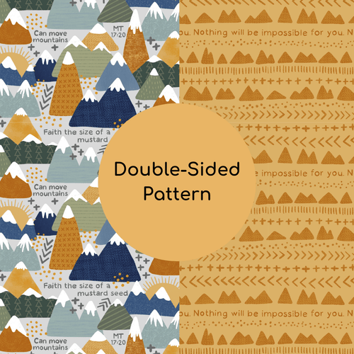 Catholic Luxury Double Sided Muslin Blanket - Faith Moves Mountains