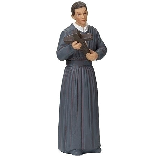 4-inch statue of St. Gerard Majella holding a cross, honoring the patron saint of pro-life causes and mothers.