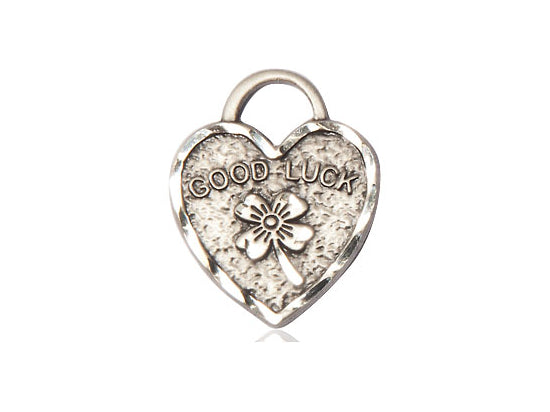 STERLING SILVER BUEN LUTES PIEDAD DEL CORAZÓN DEL CORAZÓN EN UNA CADENA DE PLATA SERRINA