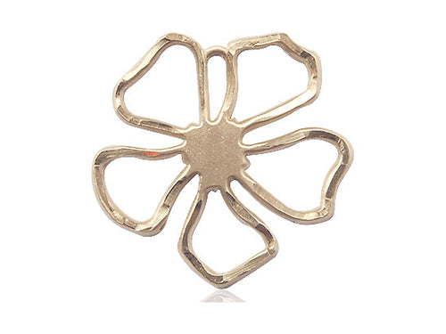 14kt Gold Filled Five Petal Flower Medal on a Gold Filled Heavy Curb Chain