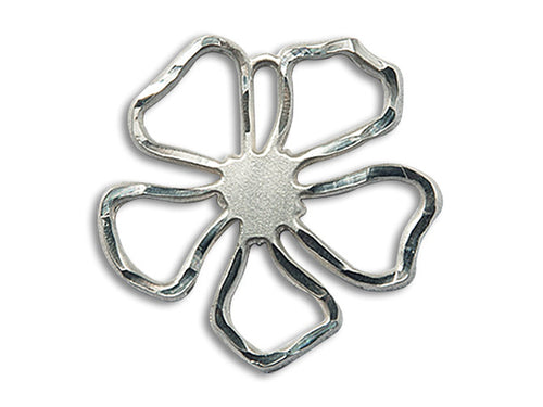Sterling Silver Five Petal Flower Pendant on a Sterling Silver Chain