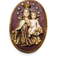 Our Lady of Carmel Oval Plaque - 7 in. - Unique Catholic Gifts