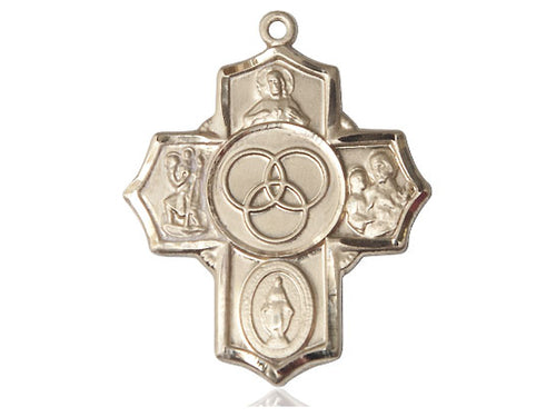 14kt Gold Filled Blended Family 5-Way Pendant on a Gold Filled Chain