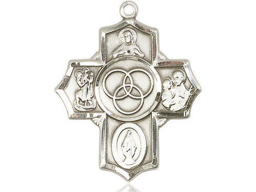 Sterling Silver Blended Family 5-Way Pendant on a Sterling Silver Chain