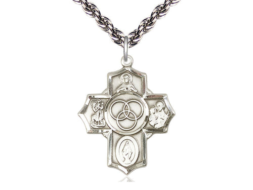 Sterling Silver Blended Family 5-Way Pendant on a Sterling Silver Chain