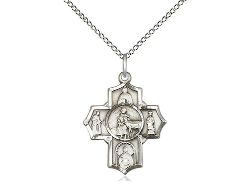 Sterling Silver 5-Way / Special Needs Medal on a Sterling Silver Chain