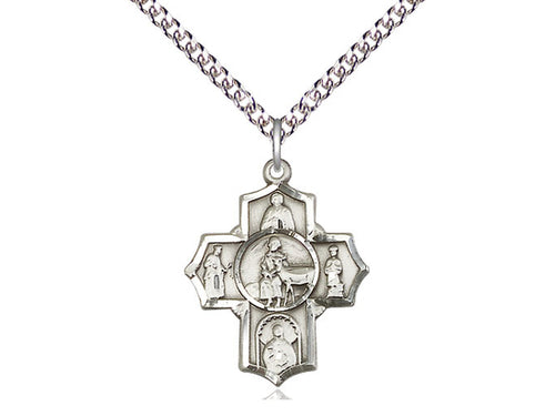 Sterling Silver 5-Way / Special Needs Medal on a Sterling Silver Chain