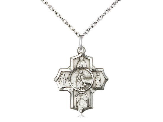 Sterling Silver 5-Way / Special Needs Medal on a Sterling Silver Chain