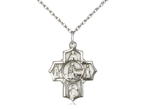 Sterling Silver 5-Way / Special Needs Medal on a Sterling Silver Chain