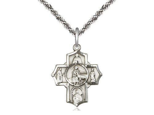 Sterling Silver 5-Way / Special Needs Medal on a Sterling Silver Chain
