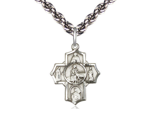 Sterling Silver 5-Way / Special Needs Medal on a Sterling Silver Chain