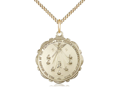 14kt Gold Filled Seven Gifts Pendant on a Gold Filled Chain