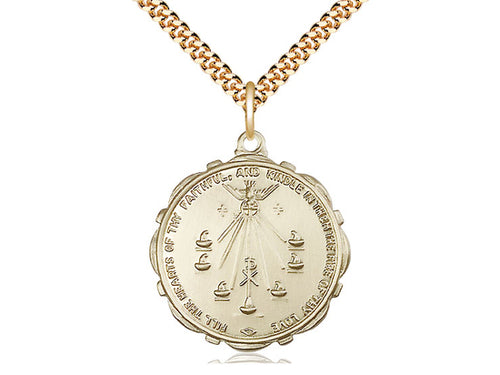 14kt Gold Filled Seven Gifts Pendant on a Gold Filled Chain