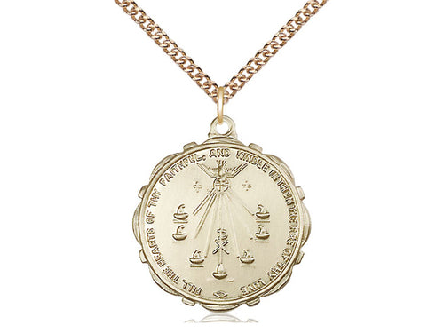 14kt Gold Filled Seven Gifts Pendant on a Gold Filled Chain