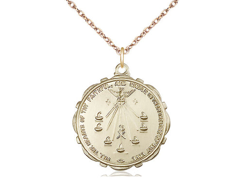14kt Gold Filled Seven Gifts Pendant on a Gold Filled Chain