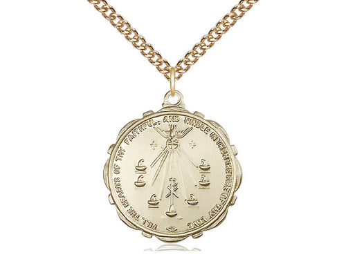 14kt Gold Filled Seven Gifts Pendant on a Gold Filled Chain