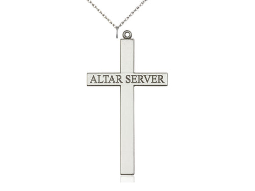 Sterling Silver Altar Server Cross Pendant on a Sterling Silver Chain