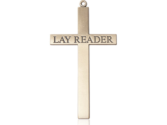 Colgante de lector de lector relleno de oro de 14kt en una cadena de placas de oro