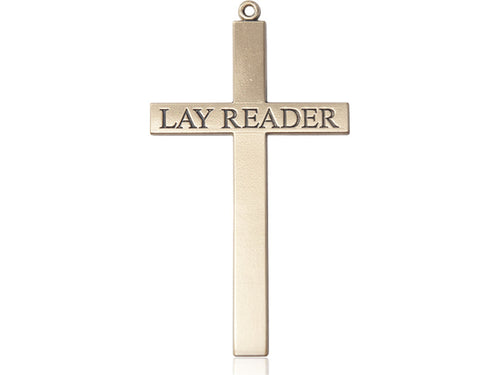 14kt Gold Filled Lay Reader Cross Pendant on a Gold Plate Chain
