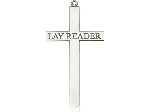 Sterling Silver Lay Reader Cross Pendant on a Sterling Silver Chain