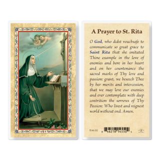 St. Rita Laminated Holy Card