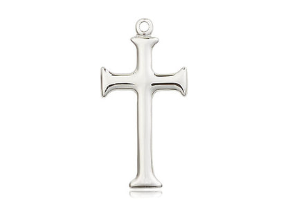 Sterling Silver Cross Pendant on a 18 inch Sterling Silver Light Curb Chain