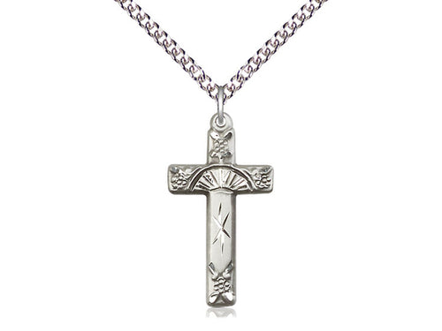 Sterling Silver Cross Pendant on a Sterling Silver Chain