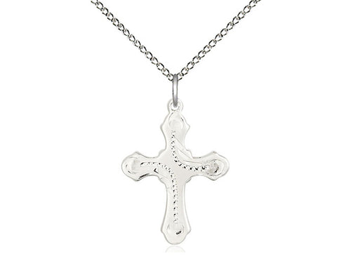 Sterling Silver Cross Medal on a Sterling Silver Chain