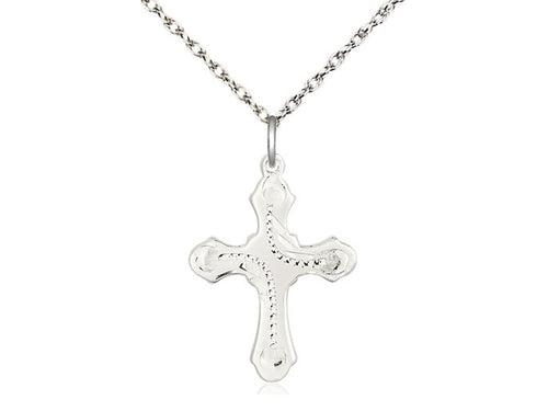 Sterling Silver Cross Medal on a Sterling Silver Chain