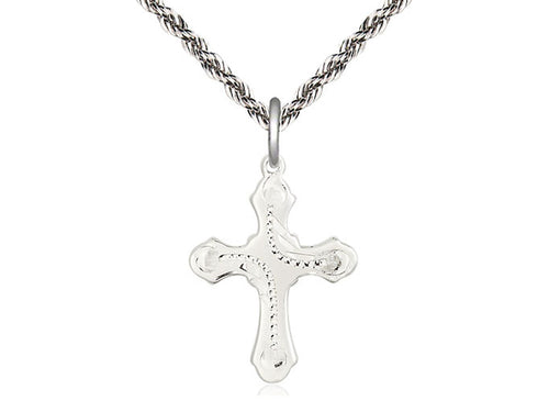 Sterling Silver Cross Medal on a Sterling Silver Chain