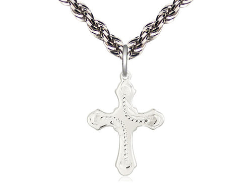 Sterling Silver Cross Medal on a Sterling Silver Chain