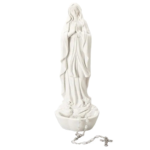 Our Lady of Lourdes Rosary Holder 8" H