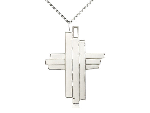 Sterling Silver Cross Pendant on Sterling Silver Chain