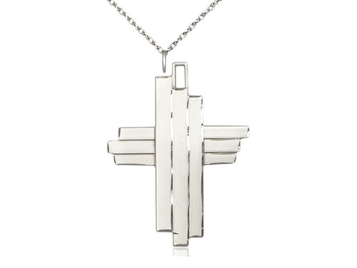 Sterling Silver Cross Pendant on Sterling Silver Chain