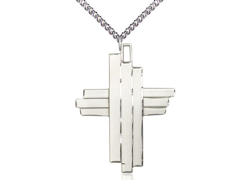 Sterling Silver Cross Pendant on Sterling Silver Chain