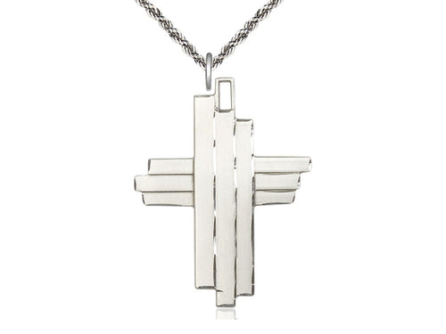 Sterling Silver Cross Pendant on Sterling Silver Chain