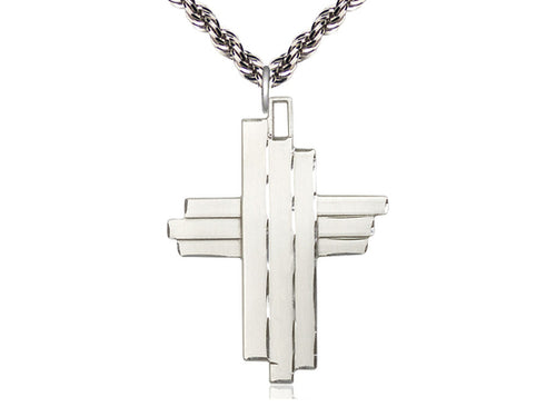 Sterling Silver Cross Pendant on Sterling Silver Chain