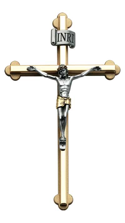 Wall Crucifix 2-Tone 8”