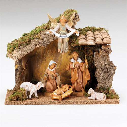 Fontanini 6-Piece Christmas Nativity Figurine Set with Stable 5" Scale
