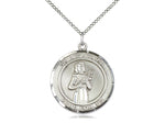 Sterling Silver St. Agatha Pendant on a 18 inch Sterling Silver Light Curb Chain