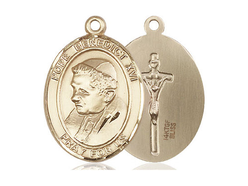 14kt Gold Filled Pope Benedict XVI Pendant on a Gold Filled Chain
