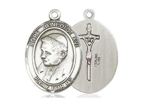 Sterling Silver Pope Benedict XVI Pendant on a Sterling Silver Chain