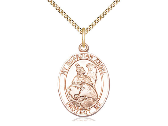 14kt Gold Filled Guardian Angel Protector Pendant on a Gold Filled Chain