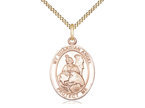 14kt Gold Filled Guardian Angel Protector Pendant on a Gold Filled Chain