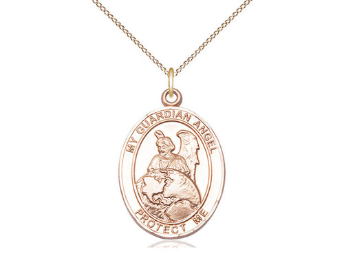 14kt Gold Filled Guardian Angel Protector Pendant on a Gold Filled Chain