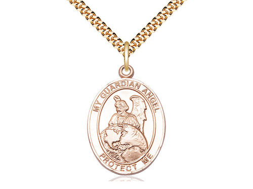 14kt Gold Filled Guardian Angel Protector Pendant on a Gold Filled Chain