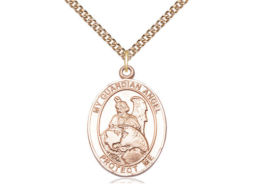 14kt Gold Filled Guardian Angel Protector Pendant on a Gold Filled Chain